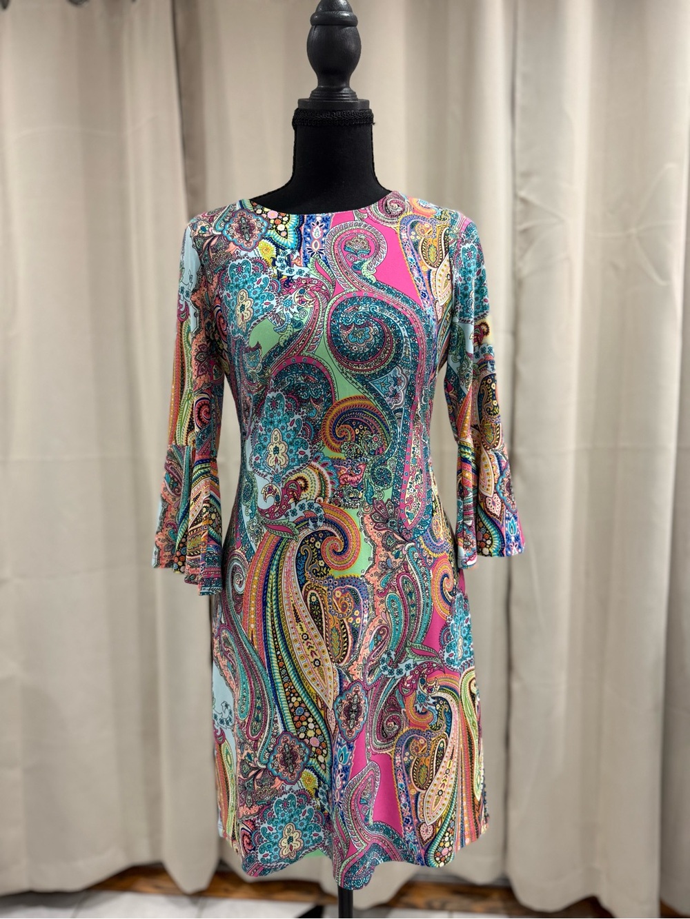 Tommy Hilfiger Multicolor Paisley Long Sleeve Shift Dress